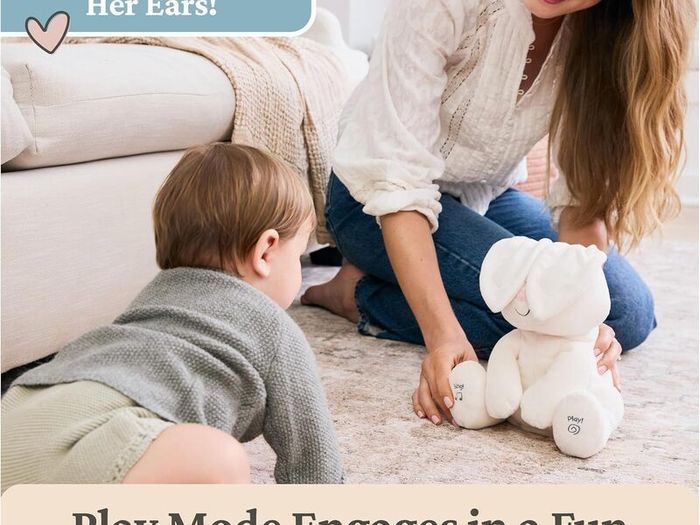 Brand New GUND Flora Bunny Interactive Plush with Moving Ears, Play & Sing Features 12 Inch Version