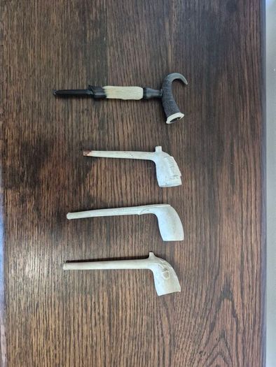 Antique Victorian/Edwardian Pipes Set - 19th Century Folk Art & Clay Displays Unsmoked Dead Stock