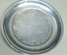 Vintage Irish sterling silver shamrock / clover trinket dish, fully hallmarked Dublin.