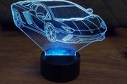 3D LED Lamborghini Night Light, Black Touch Color Changing Car Shape USB Table Lamp