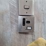 chrome electrical swithes and a single socket plate Image 2