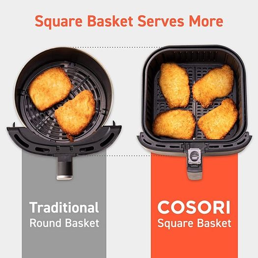 Air Fryers Oven, 5.5L XXL Oil Free Air Fryer 1700W with Rapid Air Technology for Healthy Fast Cooking & 55% Energy-Saving, 11 Presets, LED Onetouch Screen, Nonstick Basket MULTIPLE COLOURS AVAILABLE