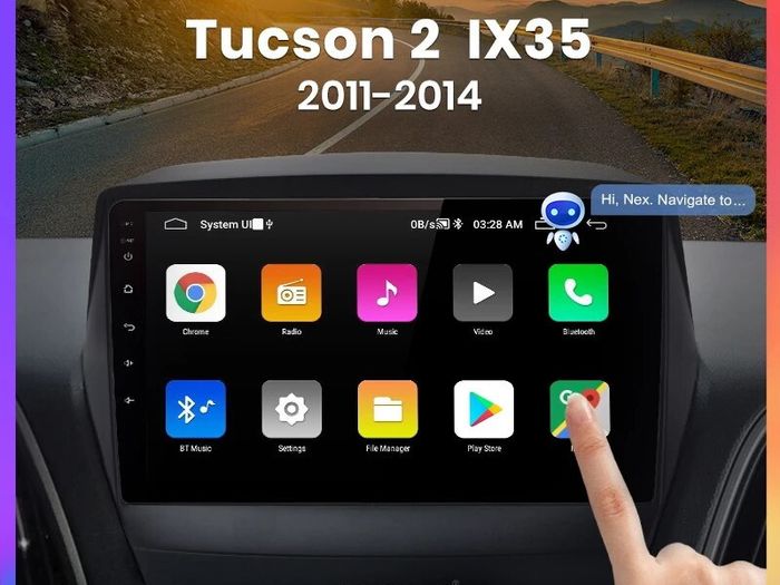 2din Android 11 Car Radio Multimedia GPS Maps Video Player Navigation GPS For Hyundai Tucson IX35 2011-2014