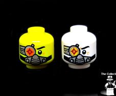 Lego Lot Of Galaxy Squad Solomon Blaze Minifigure Heads Yellow And White Color Error Prototype Test Print Colour White Head Rare And Hard To Find