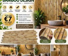 Bamboo Style PVC Wall Panels  Natural & Stylish D