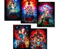 Stranger Things Season 1 - 5 Artwork - 5 x A3 Posters