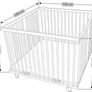 Wooden playpen adjustable heights including mattress Image 2