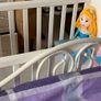 White Mothercare gliding crib Image 3