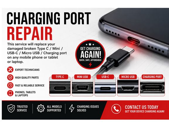 Charging Port USB Connector Repair Service