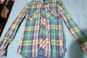 divided h&amp;m small medium green long sleeve shirt flannel