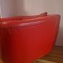 Free to go real leather swirl armchair and footstool Image 3