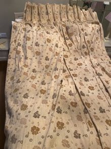 Heavy lined curtains x 3  - beautifully made
