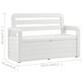 Garden Storage Bench 132.5 cm Plastic White Image 3