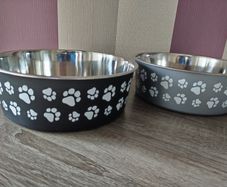 Set of x2 Stainless Steel Dog Feeder/ Drinking Bowls