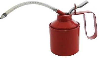 142ml 1/4 Pint Oil Can With Spout Thumb Up Red Metal Body