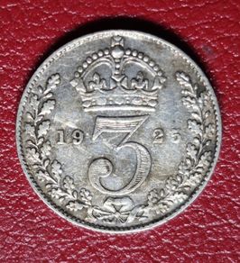 1925 United Kingdom 3 Pence - George V silver coin #1