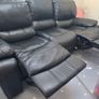 Black leather recliner sofa Image 5