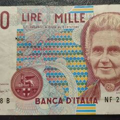 ITALY 1000 LIRE 1990 Banknote M. Montessori
