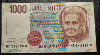 ITALY 1000 LIRE 1990 Banknote M. Montessori