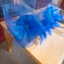 Royal Blue Fascinator Hatinator Handmade Wedding Races Feather Mesh Headpiece Image 2