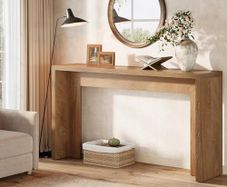Farmhouse Console Table with Storage Space 140cm Wooden Sofa Table for Entryway
