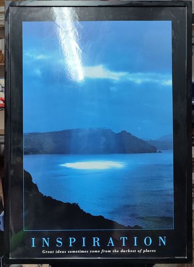 Inspiration Poster Framed Great ideas sometimes come from the darkest of places
