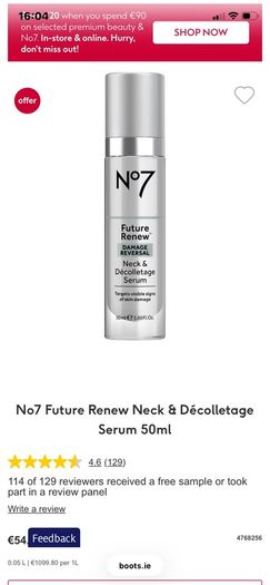 NEW No7 Future Renew Neck & Decolletage Serum 50ml