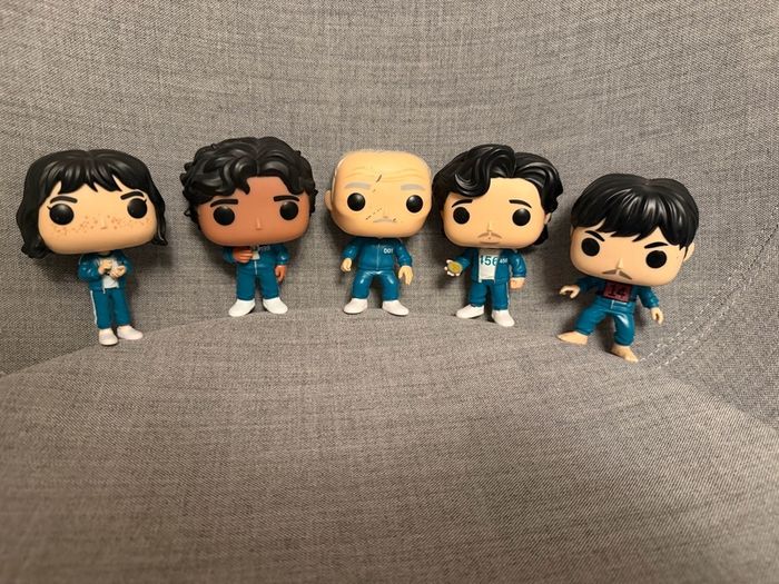 Lot of 5 figure is the Funko Pop! TV: Squid Game - Gi-hun Ali Kang Sae Byeok Oh II-Nam Cho Sang-Woo