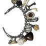 1 Goblins Whimsical Trinkets Bone and Tooth Soldered Charm Bracelet Charivari Wearable Art Weird Oddity Image 2