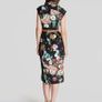 TED BAKER Floral Black Oil Painting Midi Dress Size 0 Image 4