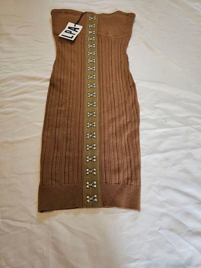 LPA Revolve Brown Tube Strapless Dress