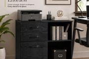White Mobile Filing Cabinet with 3 Drawers, Adjustable Shelf and Lockable Castors