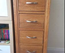 4 drawer solid oak tallboy
