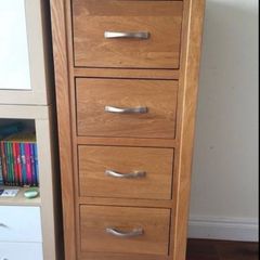4 drawer solid oak tallboy