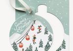 Holiday Snow Scene Ornament Card