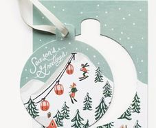 Holiday Snow Scene Ornament Card