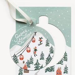 Holiday Snow Scene Ornament Card