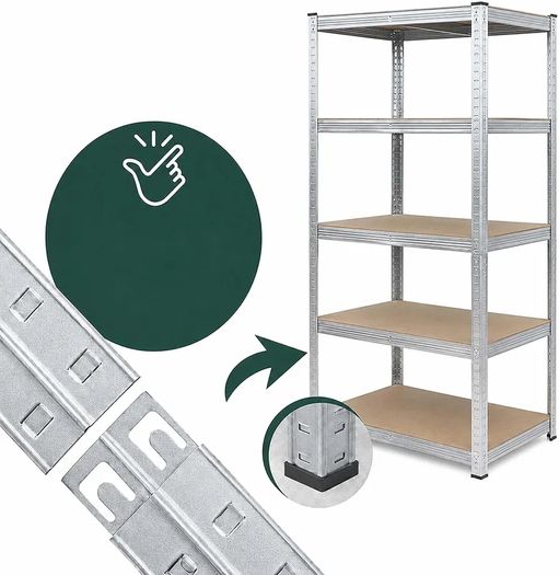 Heavy-Duty Shelving Unit, 5 Tiers, HWD: 200 x 90 x 60 cm, Silver up to 875 kg, basement & garage, storage rack, steel
