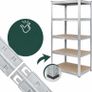 Heavy-Duty Shelving Unit, 5 Tiers, HWD: 200 x 90 x 60 cm, Silver up to 875 kg, basement & garage, storage rack, steel Image 6