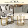 Set of Two Marble-Effect Coffee Tables - White/Gold-Tone Image 4