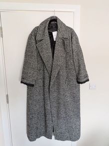 Next Textured Black/White Over Coat