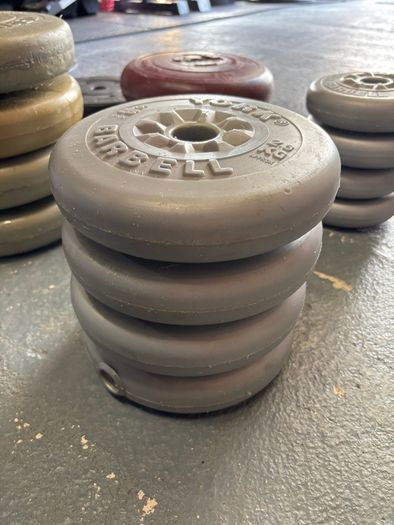 York and Pro Power weight plates.
