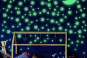 453 Pieces Fluorescent Wall Ceiling Sticker Glow in The Dark Stickers Moon Stickers Ceiling and Wall 3D Wall Stickers Luminous Adhesives Decals for Room, Wall, Bedroom (Green) Brand: Outus