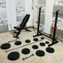 Workout Set Adjustable Rack Bench Weights Barbell Dumbbells Image 3