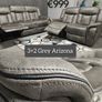 Arizona Grey soft leather sofas Image 7