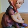 Vintage Erich Stauffer Figurine Japan "Open Laces" Girl Tying Shoe Ceramic Image 5