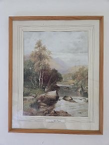 Lovely Antique Landscape Print Framed