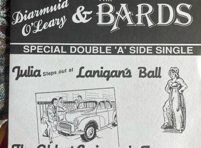 Diarmuid o Leary and the bards lanigans ball picture sleeve vinyl record single in vg+ condition