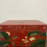 Large Chinese Style Red Lacquered Storage Chest, Hand Painted Design Image 4