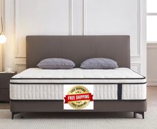 4FT Small Double Mattress, 10.2 INCH Medium Firm Memory Foam Pocket Sprung Hybrid Mattress Orthopedic